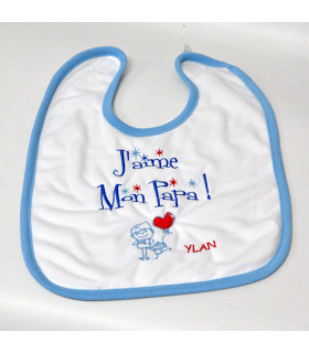 bavoir brodé j'aime mon papa