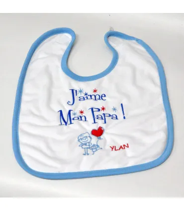 bavoir brodé j'aime mon papa