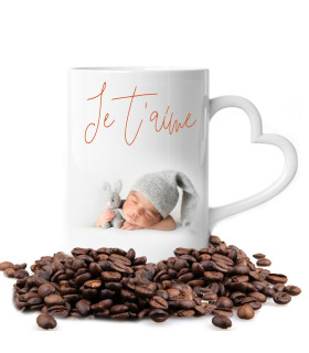 mug photo avec une anse coeur