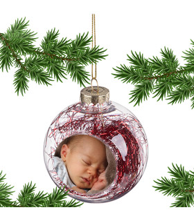 boule de noel fil ange rouge