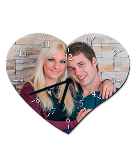Horloge MDF forme coeur