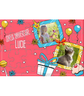 carte puzzle anniversaire pour enfant