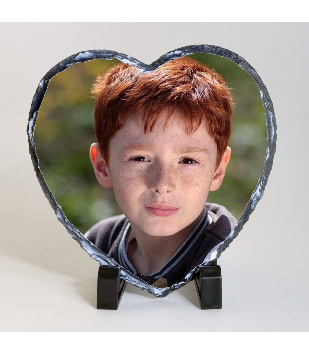 Une ardoise en coeur personnalisée avec votre photo en déco
