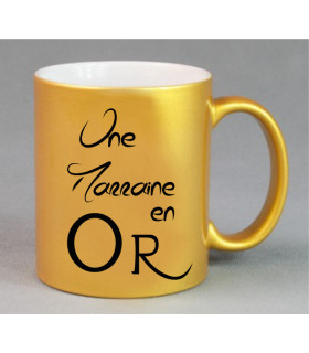 mug marraine en or