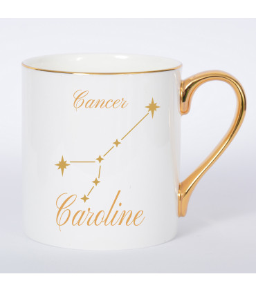 Mug Horoscope Premium – Tasse Astrologique Élégante avec Anse Dorée Courbée
