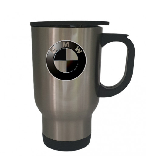 mug thermos couleur gris argent
