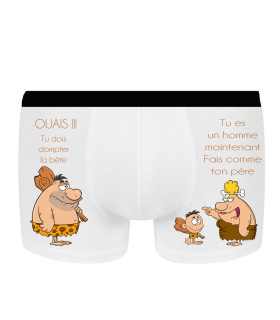boxer rigolo homme des cavernes