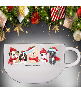bol de noel avec chiens