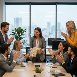 Cadeau entreprise avec logo et texte