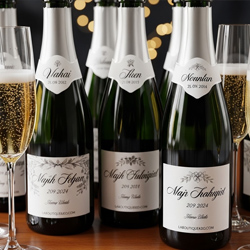 Étiquettes personnalisées pour bouteilles de champagne