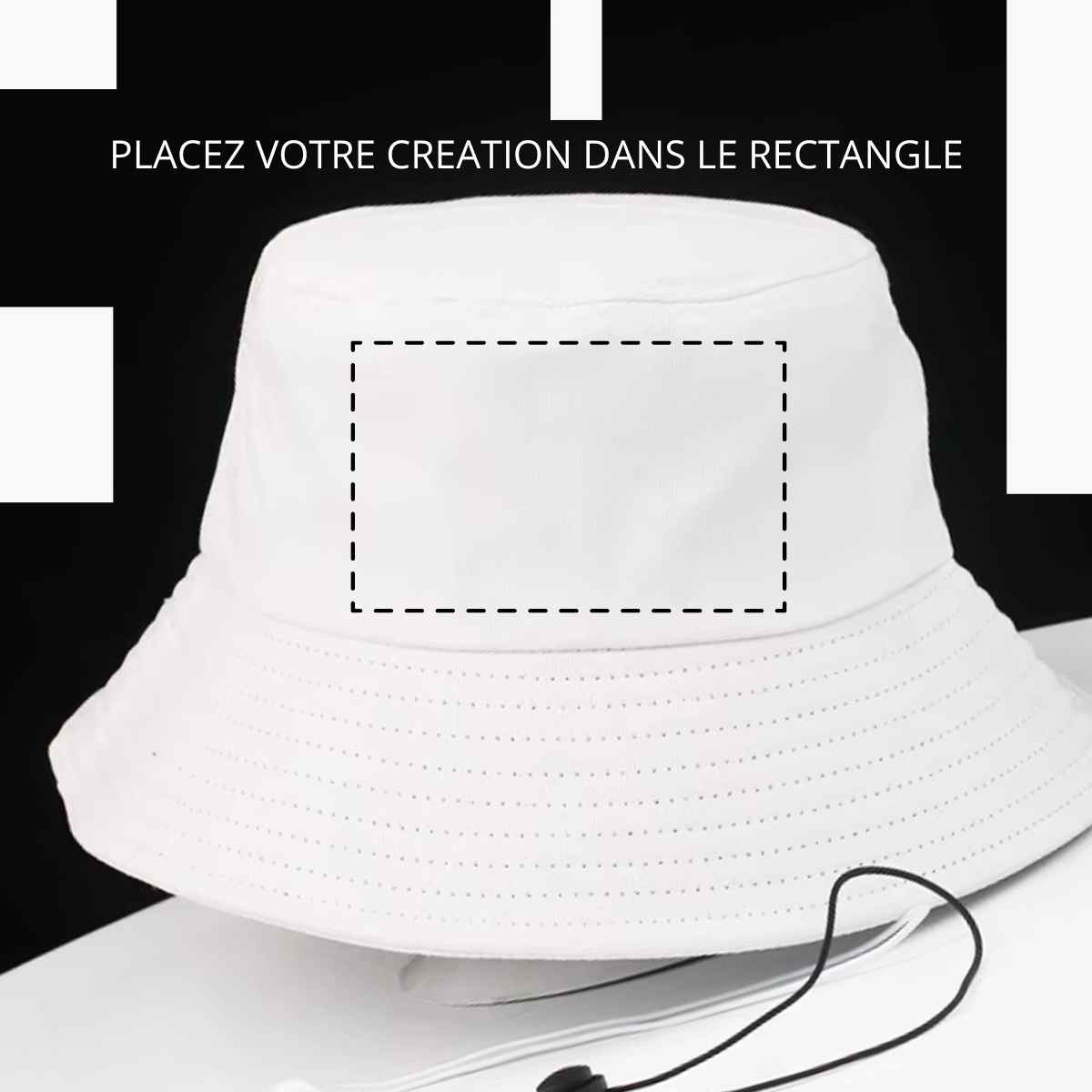 Wanapix Bob Personnalisé 100% Coton – Chapeau Seau UV Avec Votre Nom, Photo, Logo Ou Design, Respirant, Plusieurs Couleurs