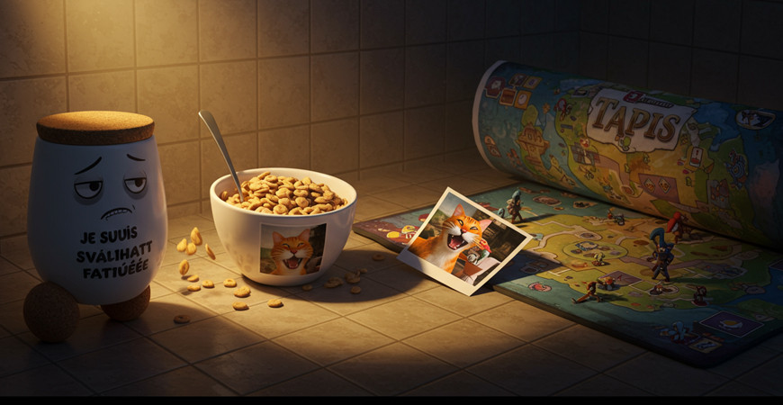 La Nuit où le Mug Fatigué, le Bol-Chat et le Tapis Poudlard ont Semé la Pagaille (Histoire Vraie ou Presque)